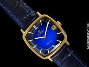 1974 Omega Geneve Vintage Mens Midsize 18K Gold Plated Watch - Mint with Warranty