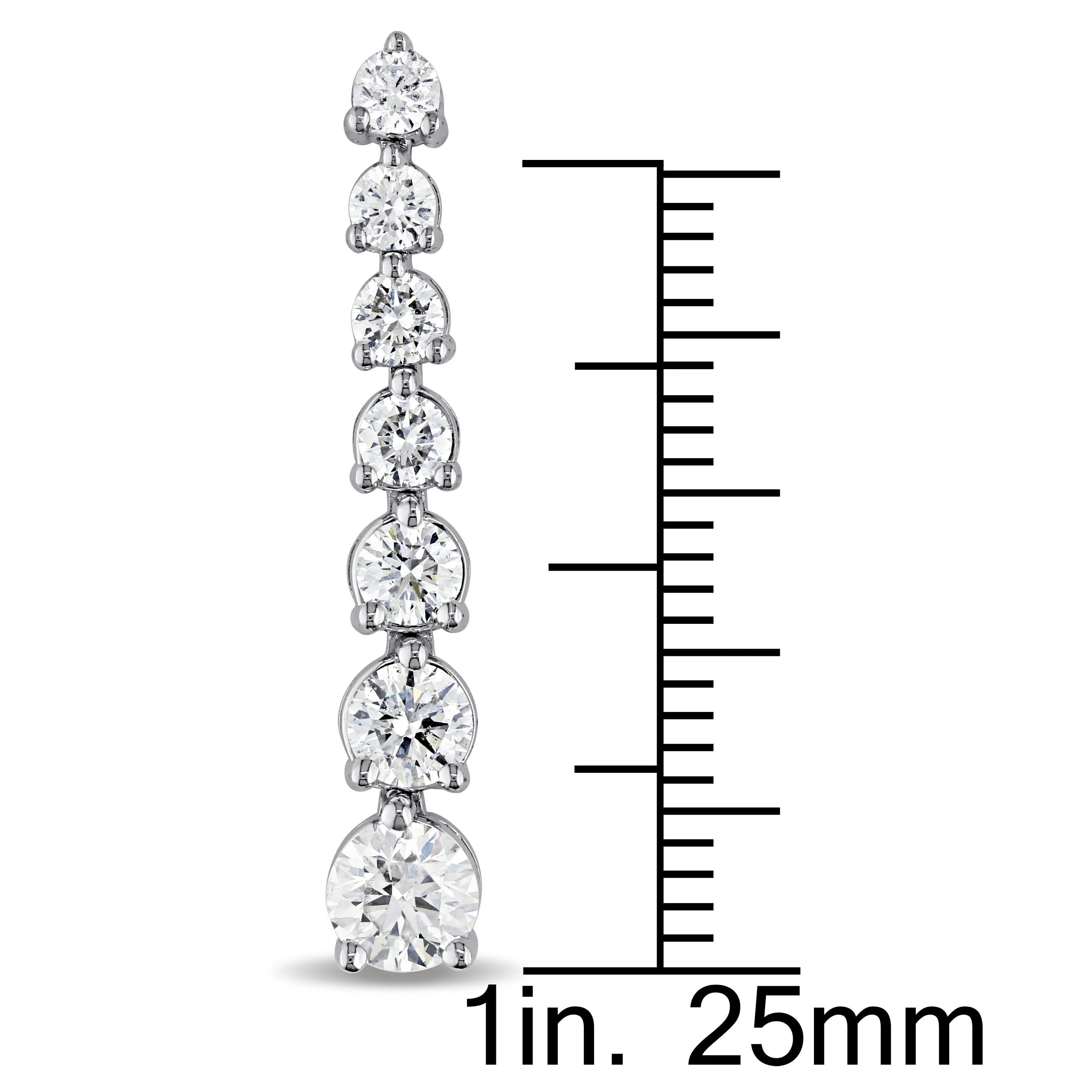 2 1/4 CT Diamond TW Fashion Post Earrings 18k Gold White GH SI