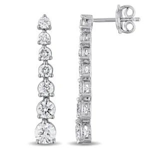 2 1/4 CT Diamond TW Fashion Post Earrings 18k Gold White GH SI