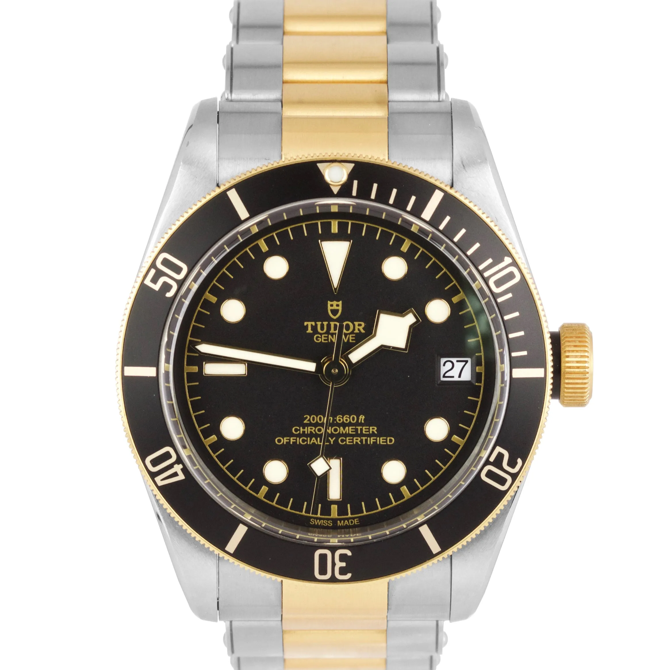 2019 Tudor Black Bay Heritage Two-Tone Stainless Black 41mm Watch 79733N B P SET