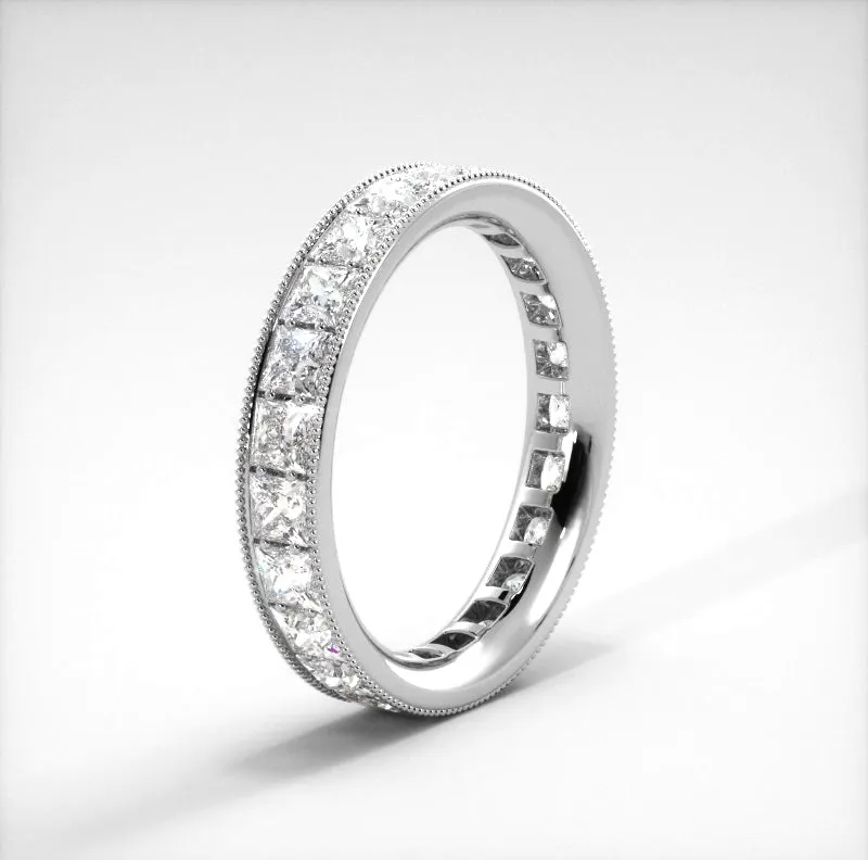 2.09 ct. Princess Diamond Eternity Wedding Band