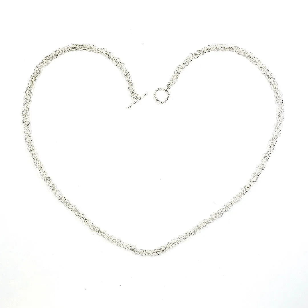 21.75" Handcrafted 925 Sterling Silver 5mm Spinner Necklace with Toggle Clasp