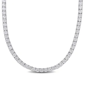33Ct TGW  Tennis Sterling Silver Necklace