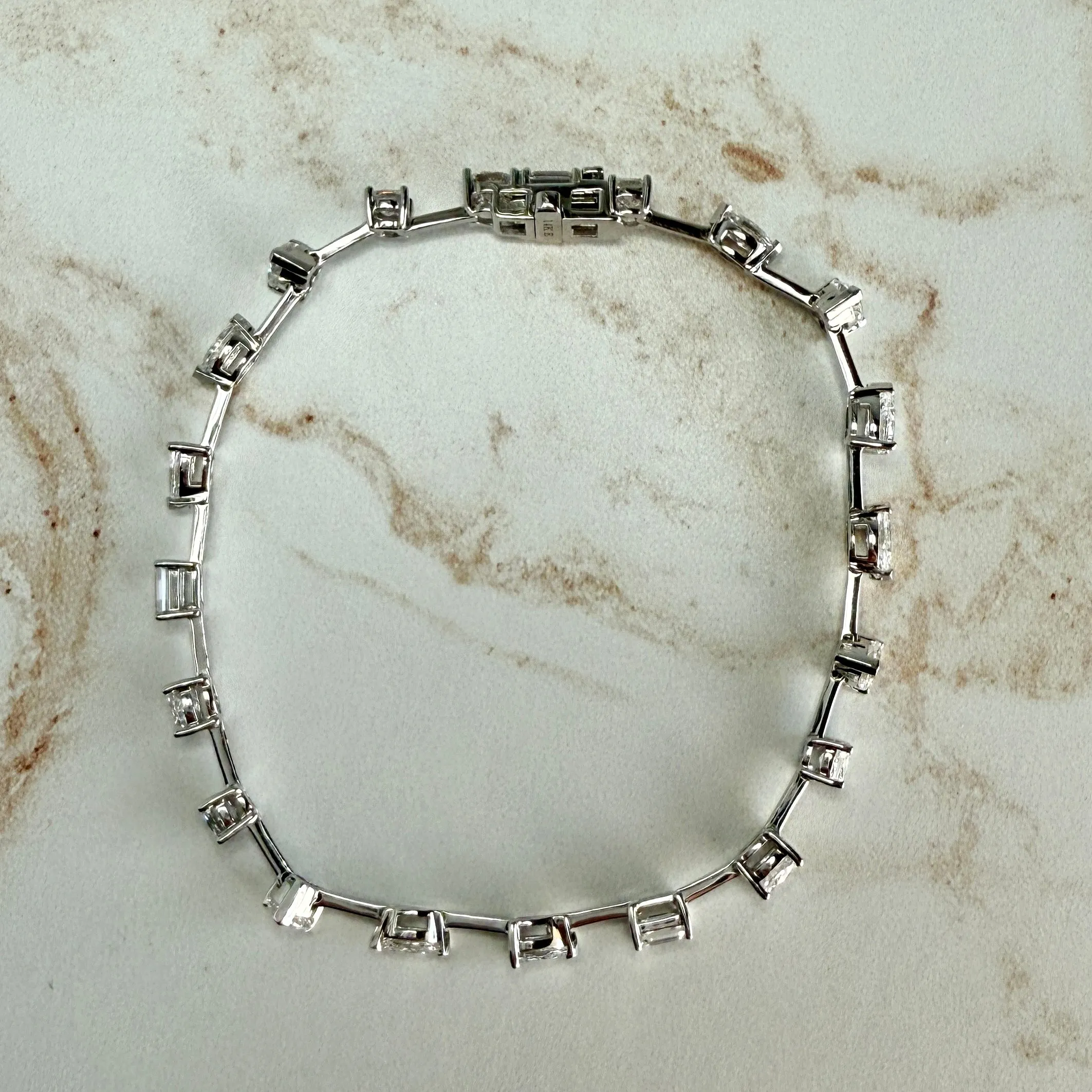 4.52ct Multi-Shape Lab Diamond Tennis Bracelet 14k