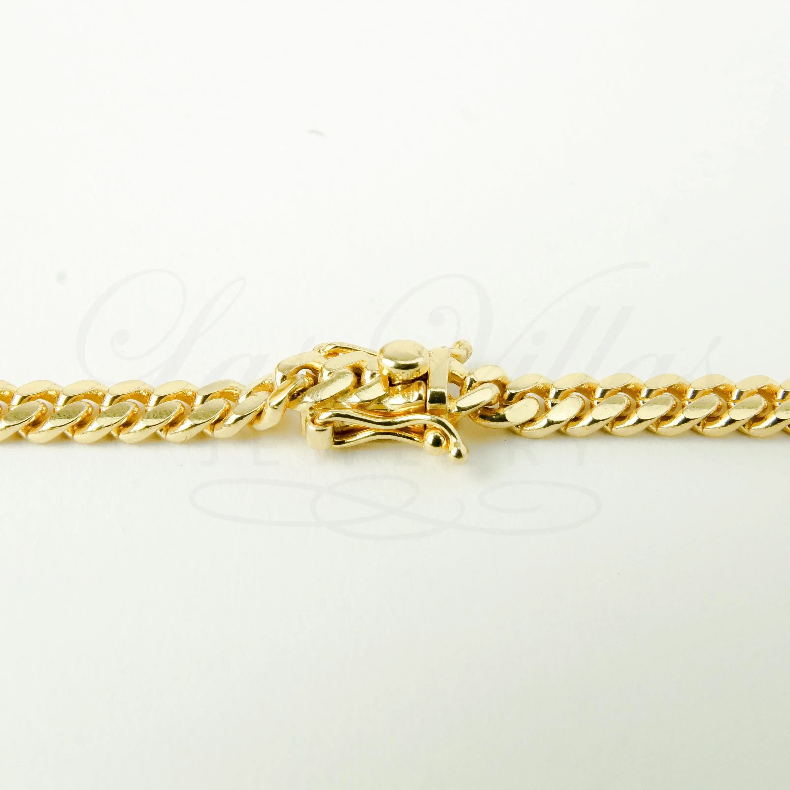 4mm machine-made solid Cuban Link Chain in 10K Gold