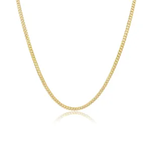 4mm machine-made solid Cuban Link Chain in 10K Gold