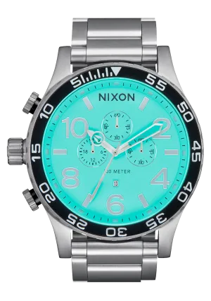 51-30 CHRONO Turquoise Dial Stainless Steel Oversized Watch A1389-2084