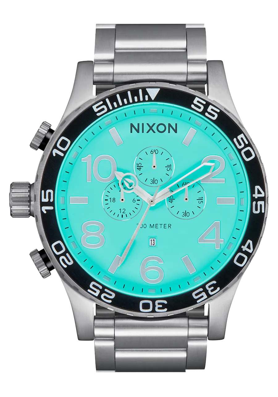 51-30 CHRONO Turquoise Dial Stainless Steel Oversized Watch A1389-2084