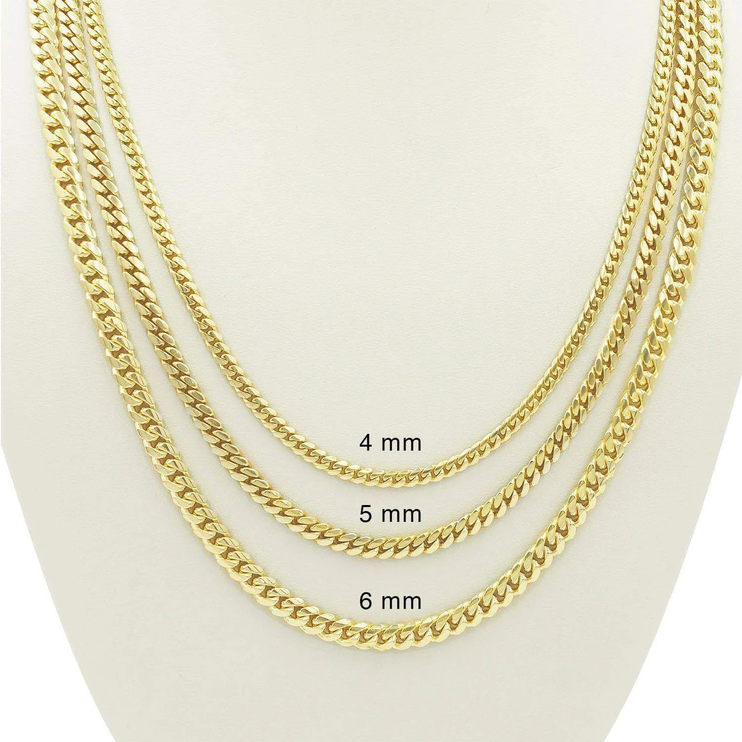 5mm Micro Cuban Link Chain in 14K Solid Yellow Gold