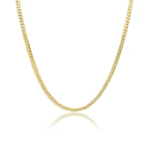 5mm Micro Cuban Link Chain in 14K Solid Yellow Gold
