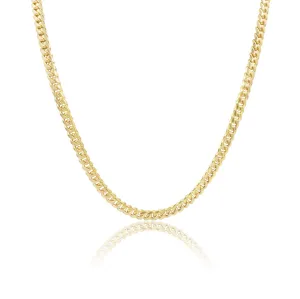 6mm Micro Cuban Link Chain in 10K Solid Yellow Gold