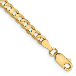 9" 10K 3.8mm Open Concave Curb Chain Bracelet