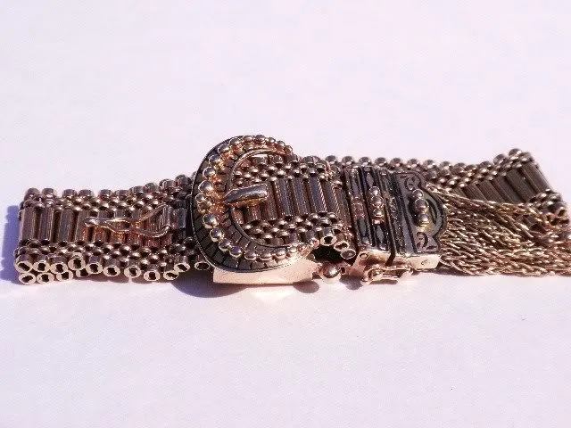 Antique Gold Tassel Bracelet Vintage Watch 14K
