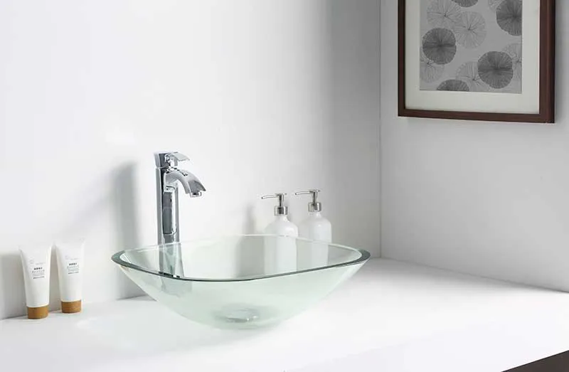 Anzzi Story Series Deco-Glass Vessel Sink in Lustrous Clear