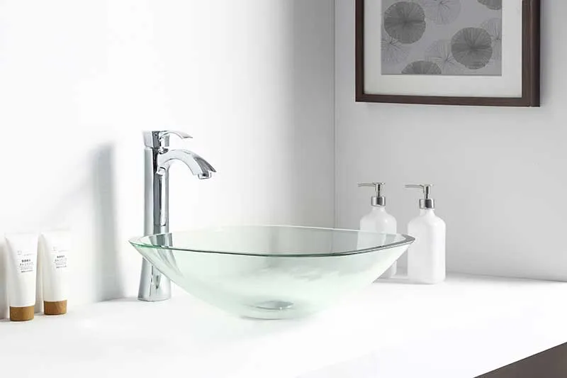Anzzi Story Series Deco-Glass Vessel Sink in Lustrous Clear