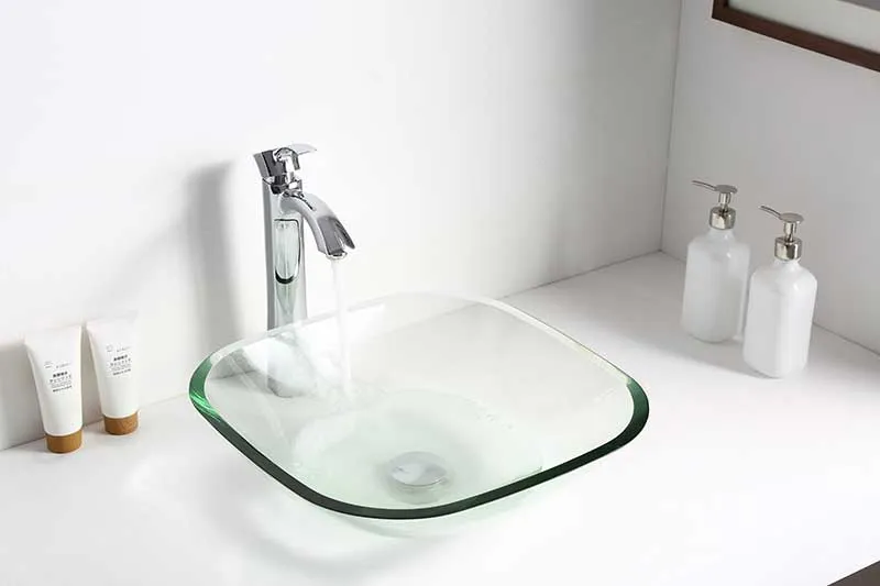 Anzzi Story Series Deco-Glass Vessel Sink in Lustrous Clear