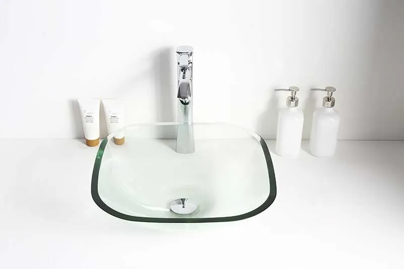 Anzzi Story Series Deco-Glass Vessel Sink in Lustrous Clear