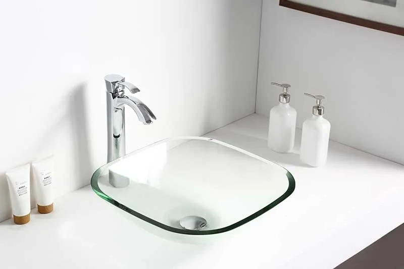 Anzzi Story Series Deco-Glass Vessel Sink in Lustrous Clear