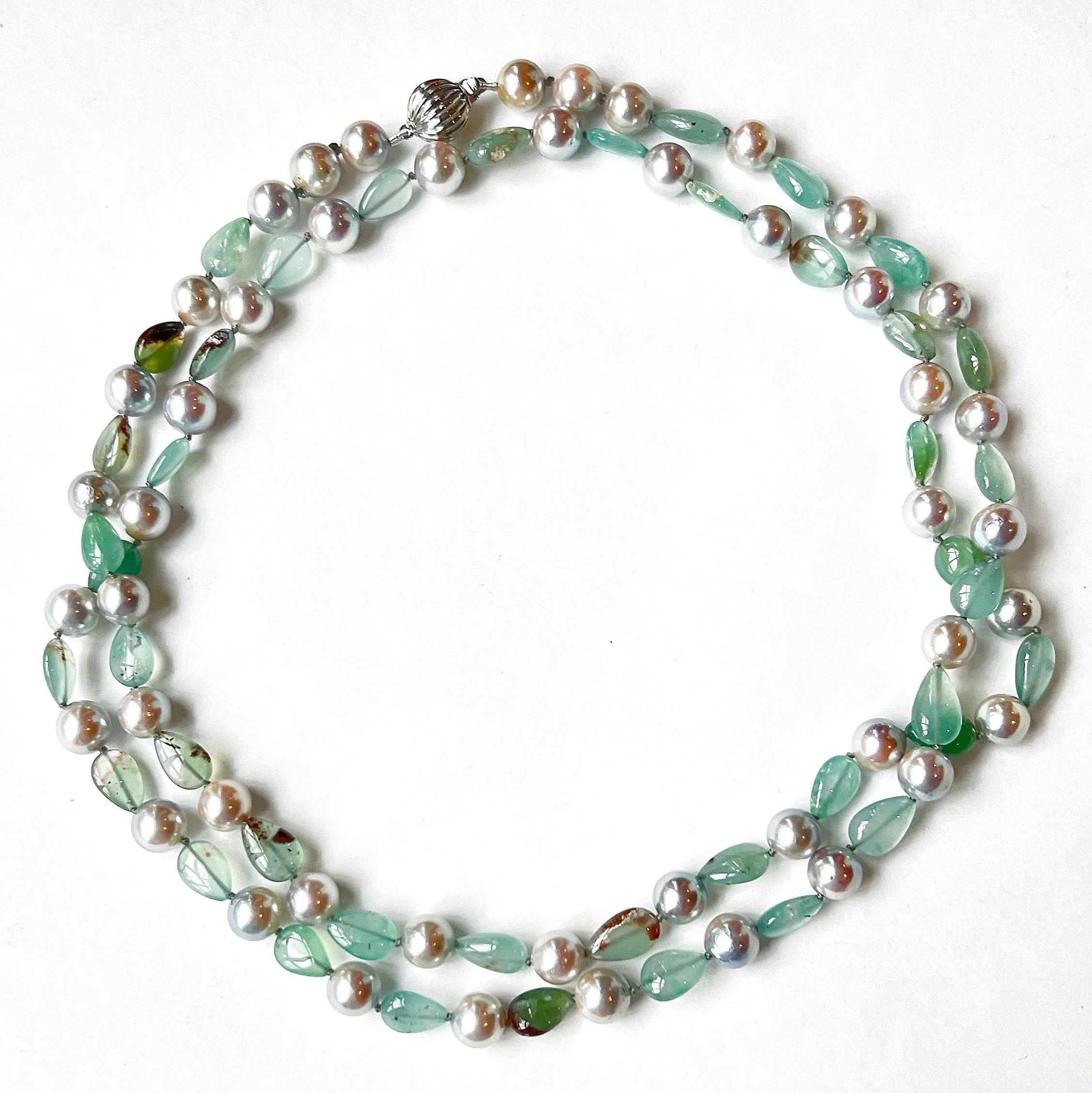 Aquaprase and Blue Akoya Pearls