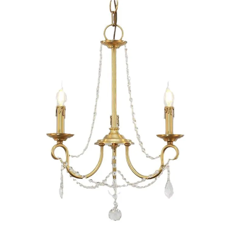 Aure Brass Crystal Chandelier Lamp