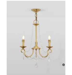 Aure Brass Crystal Chandelier Lamp
