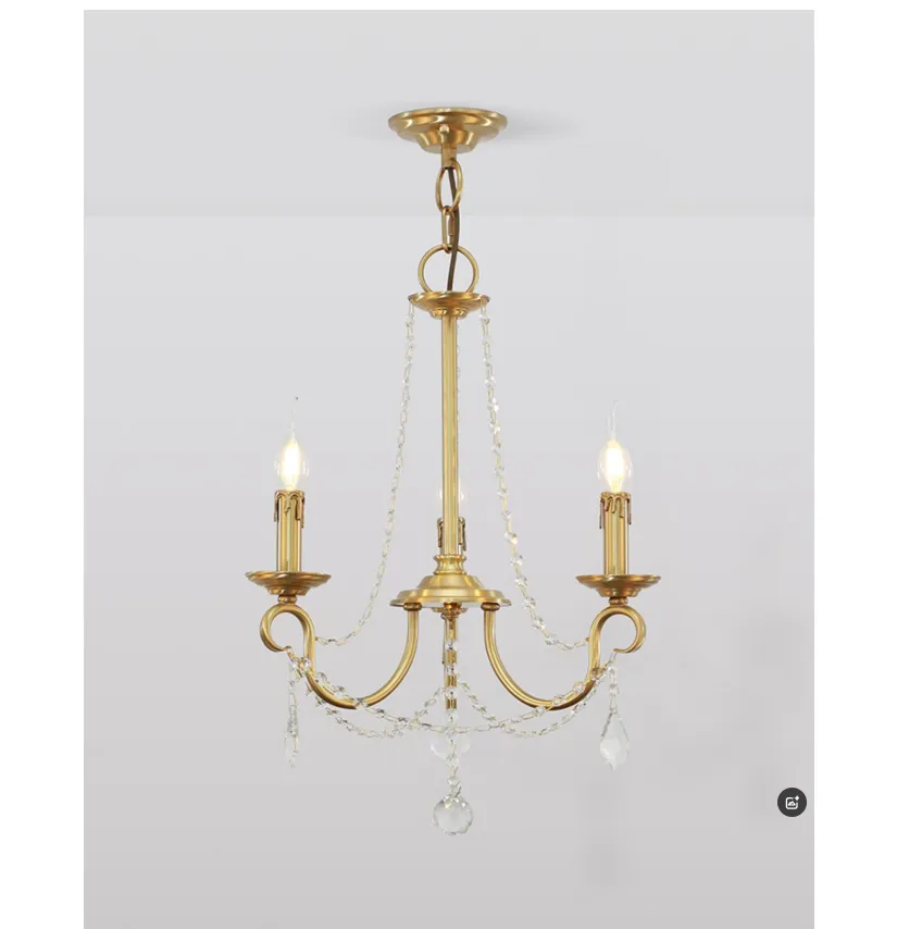 Aure Brass Crystal Chandelier Lamp