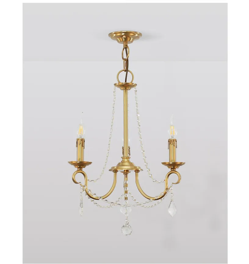 Aure Brass Crystal Chandelier Lamp