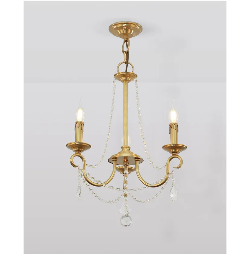 Aure Brass Crystal Chandelier Lamp