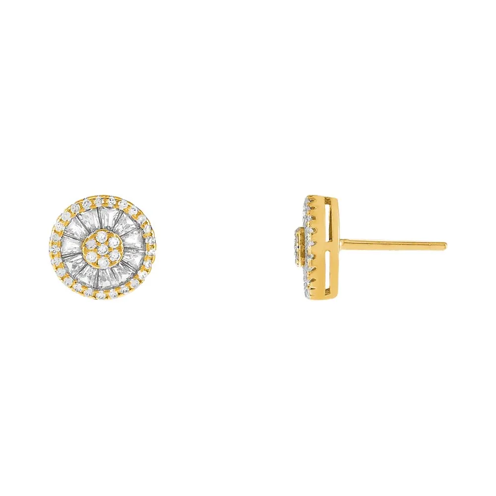 Baguette CZ Dial Stud Earring