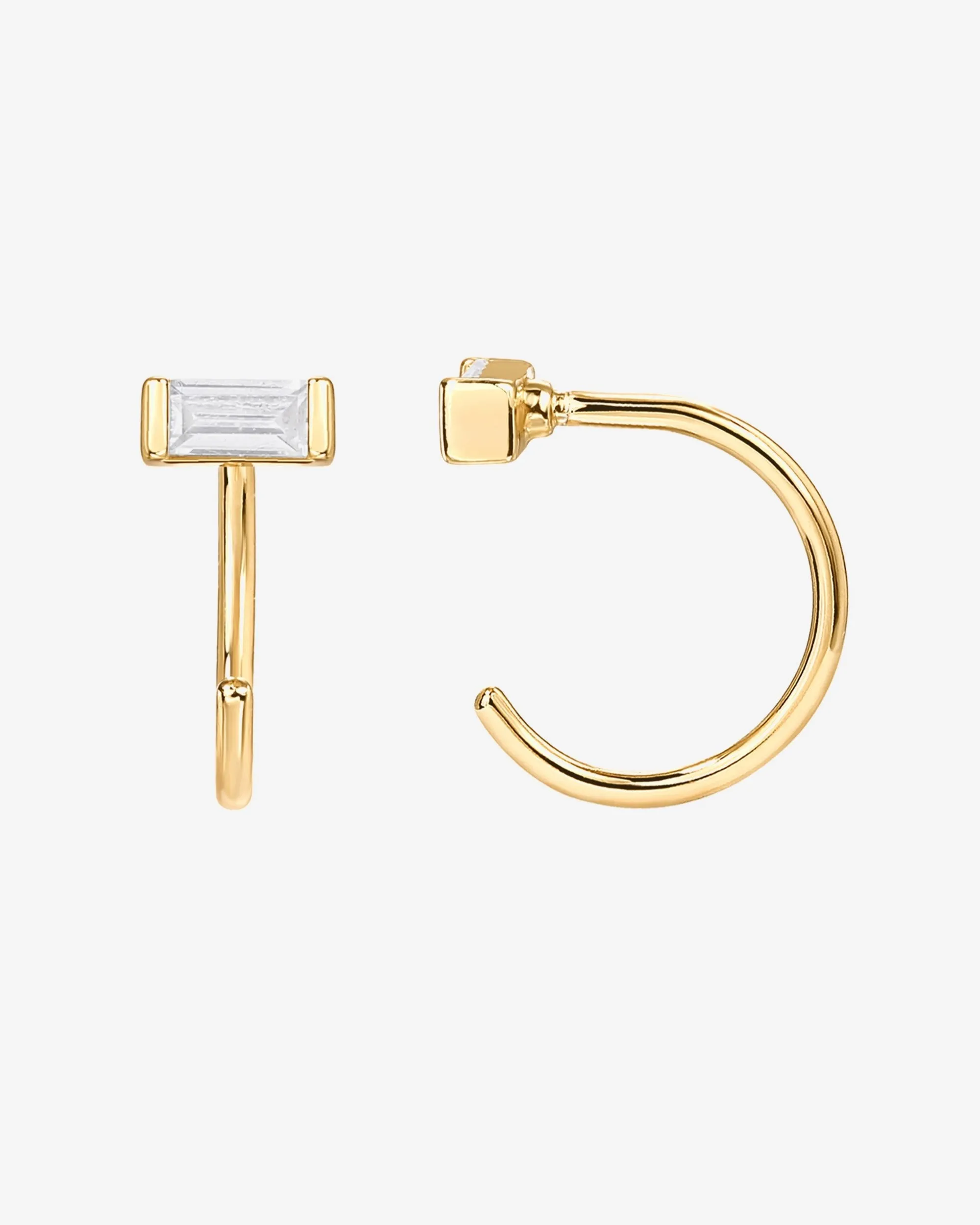 Baguette Half Hoop Huggie