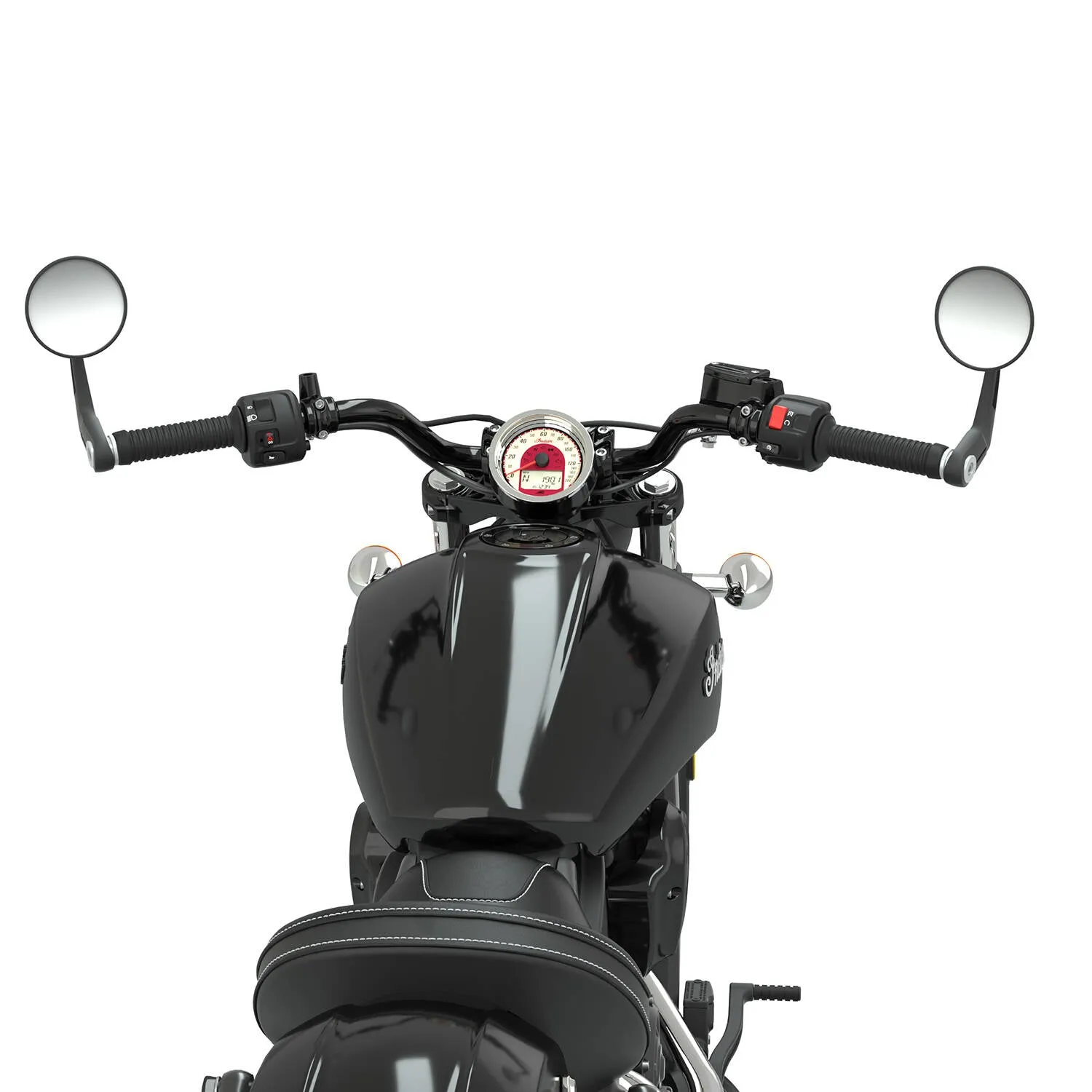Bar End Mirror and Mount Kit in Black, Pair