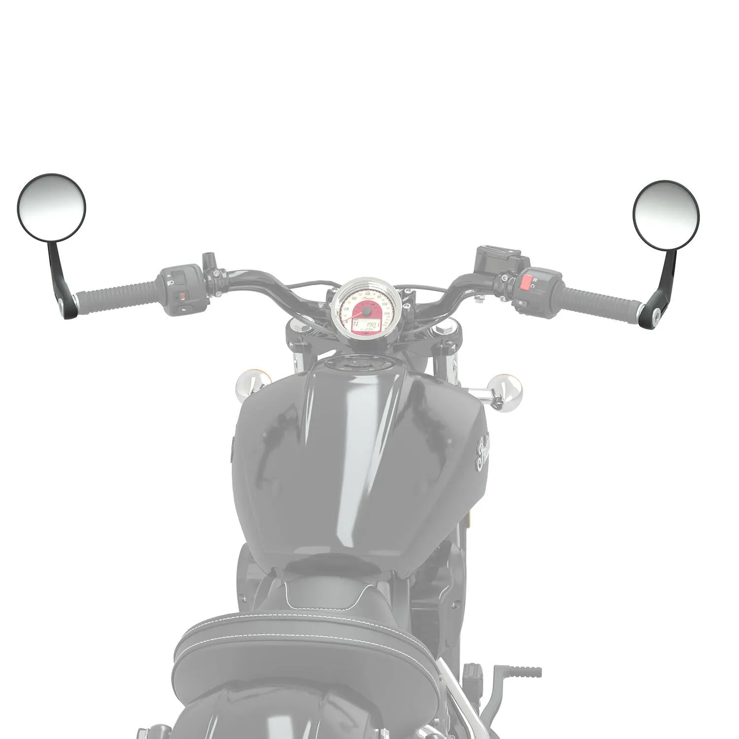 Bar End Mirror and Mount Kit in Black, Pair