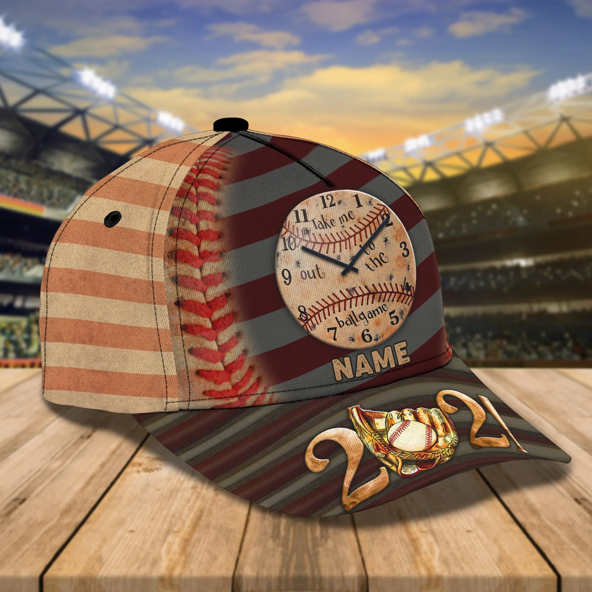 Baseball - Personalized Name Cap - Loop-Hd98 8