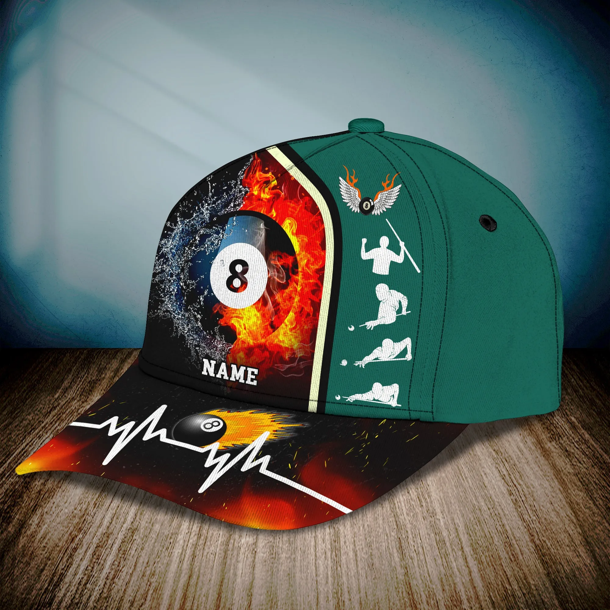 Billiard 8 Ball - Personalized Name Cap - Loop - H9h3-410