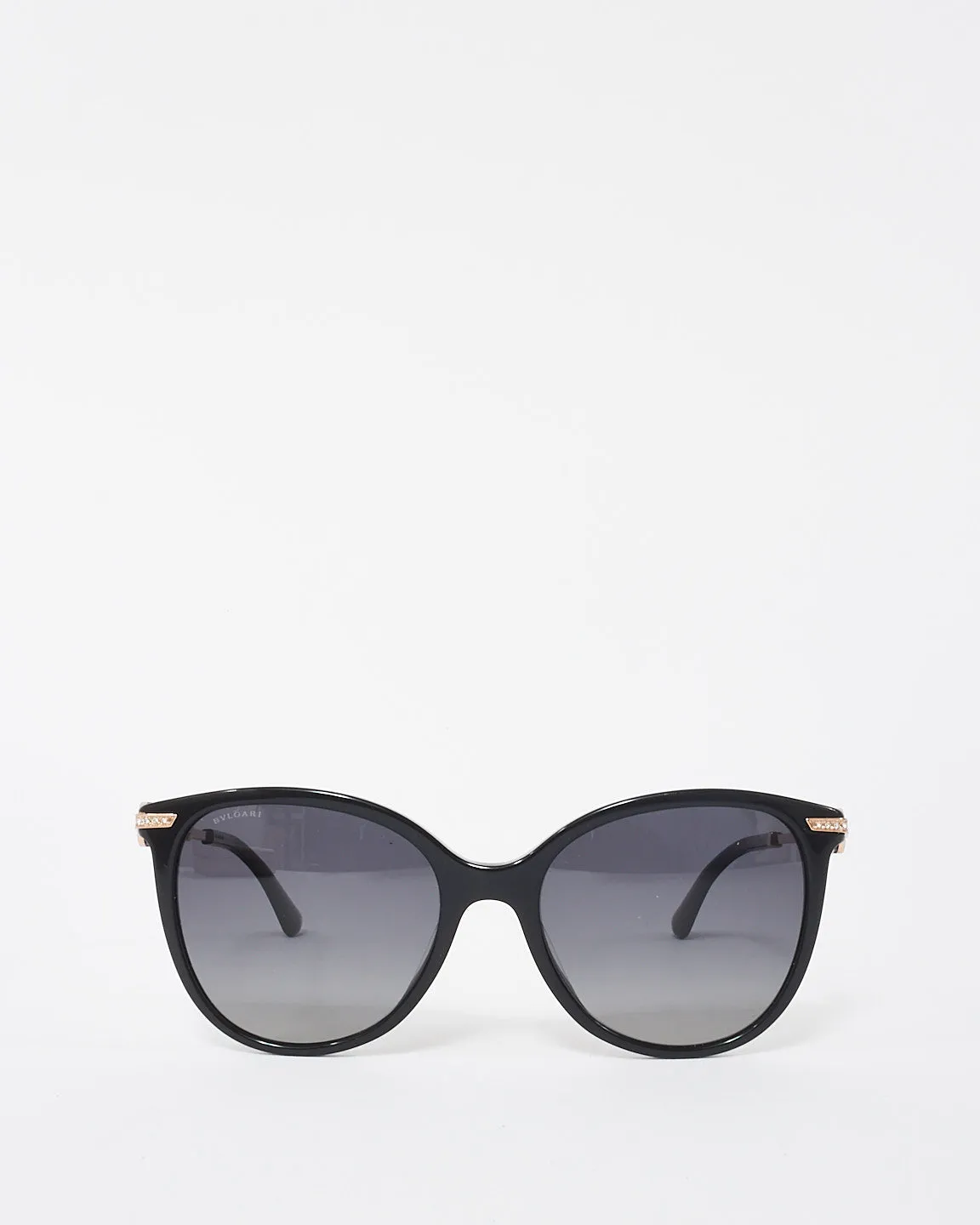 Bvlgari Black & Gold Acetate and Metal Crystal Embellished 8201-B-F Sunglasses