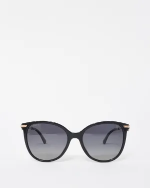 Bvlgari Black & Gold Acetate and Metal Crystal Embellished 8201-B-F Sunglasses