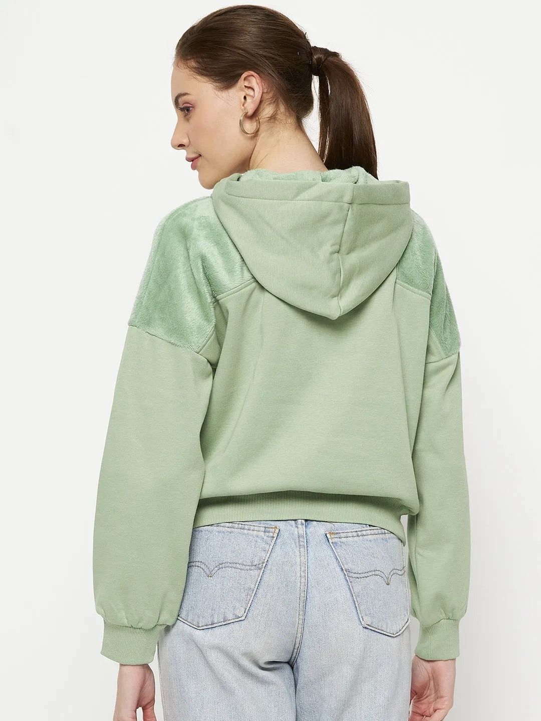 Camla Barcelona Fleece Adorned Plum Hooded Sweatshirt