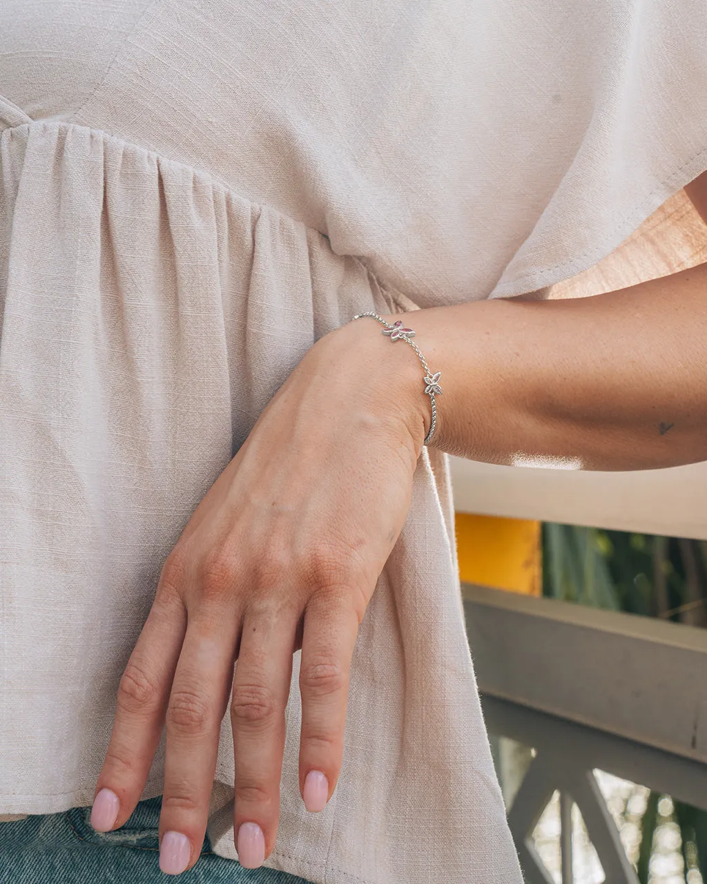 Caria CZ Butterfly Bolo Bracelet