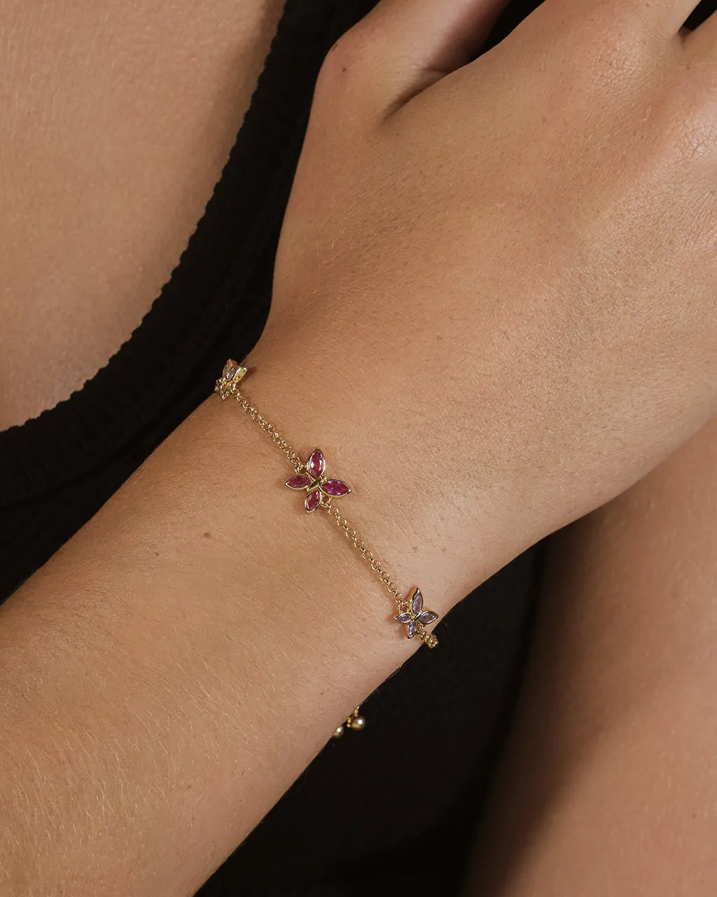 Caria CZ Butterfly Bolo Bracelet