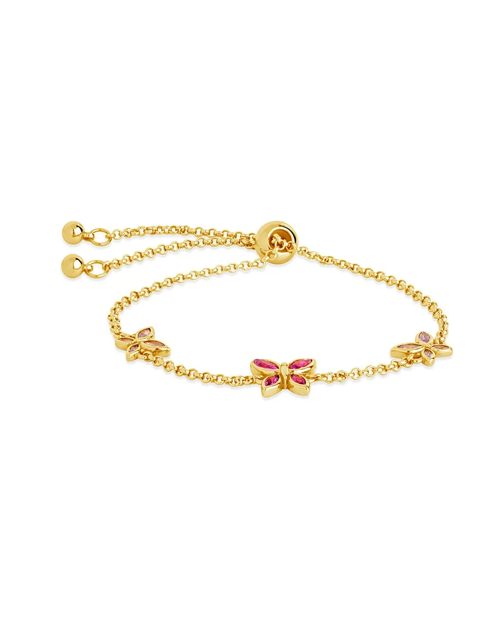 Caria CZ Butterfly Bolo Bracelet