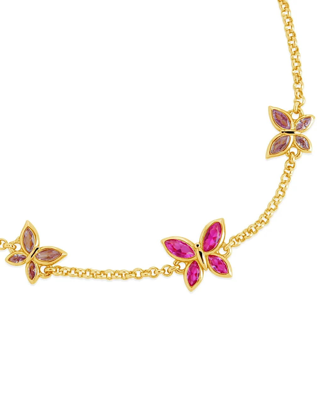 Caria CZ Butterfly Bolo Bracelet