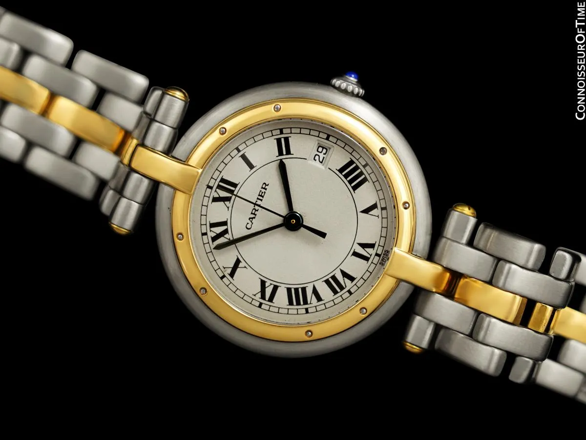 Cartier Panthere (Cougar) VLC Vendome Mens Midsize - Stainless Steel & 18K Gold