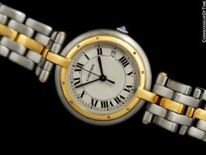 Cartier Panthere (Cougar) VLC Vendome Mens Midsize - Stainless Steel & 18K Gold