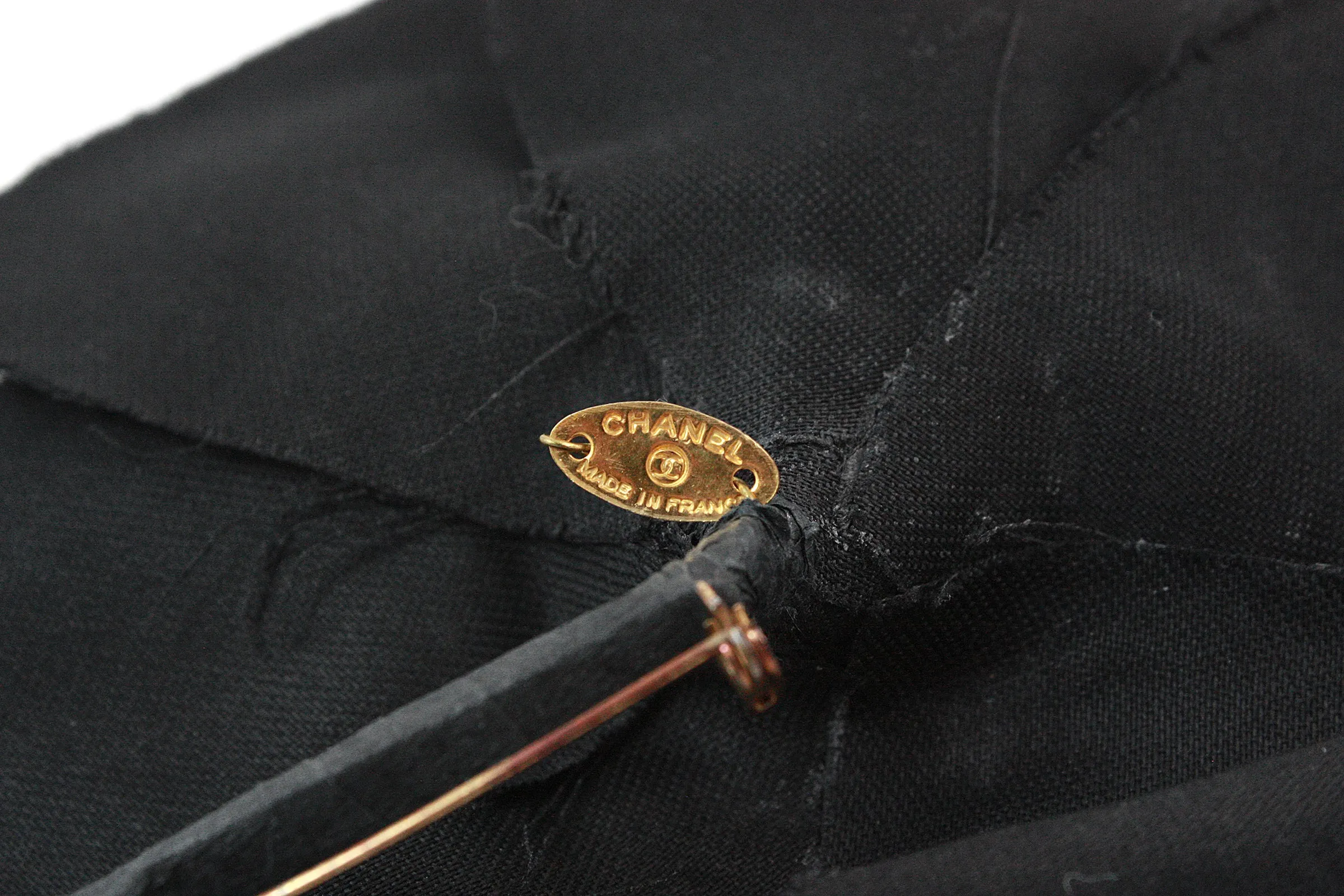 CHANEL Black Camellia Brooch