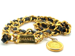 CHANEL Chain and Leather Loop CC Medallion Belt