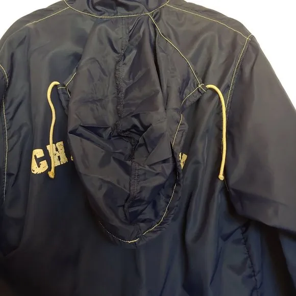 Chevignon Fabulous Kids Legend Paris Vintage Blue Nylon Hoodie Zip Jacket X