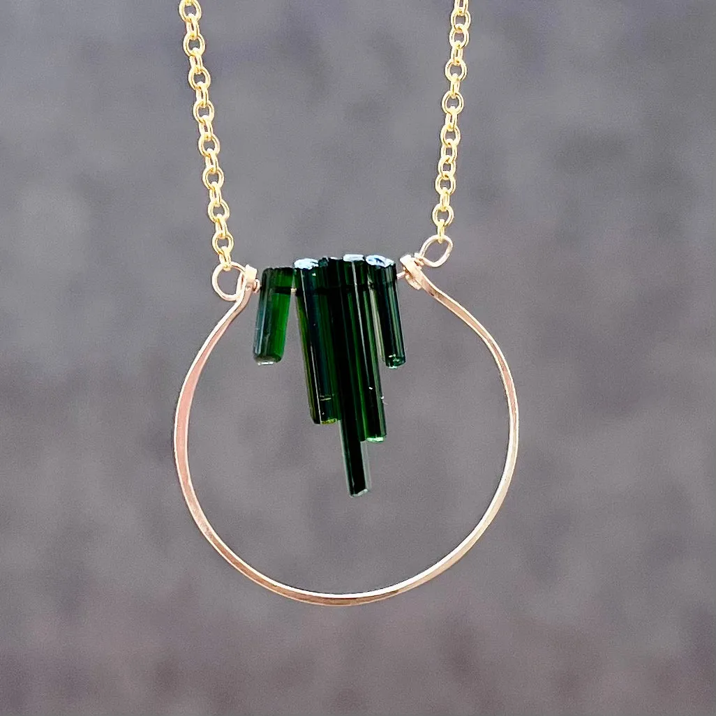Circle Solitaire: Green Tourmaline