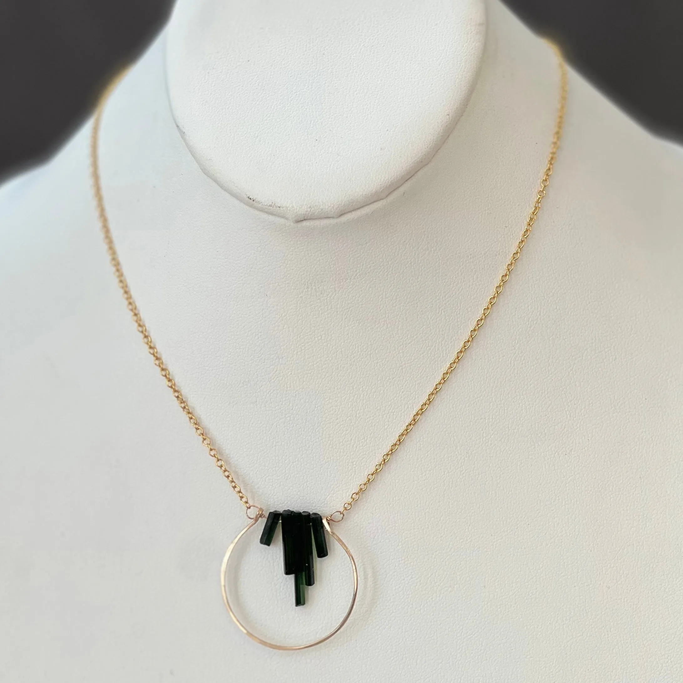 Circle Solitaire: Green Tourmaline