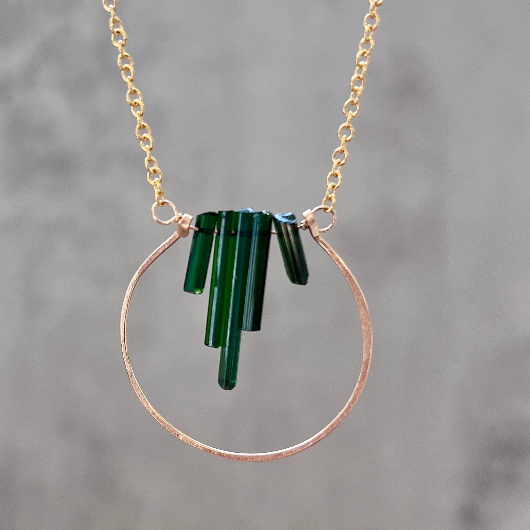 Circle Solitaire: Green Tourmaline