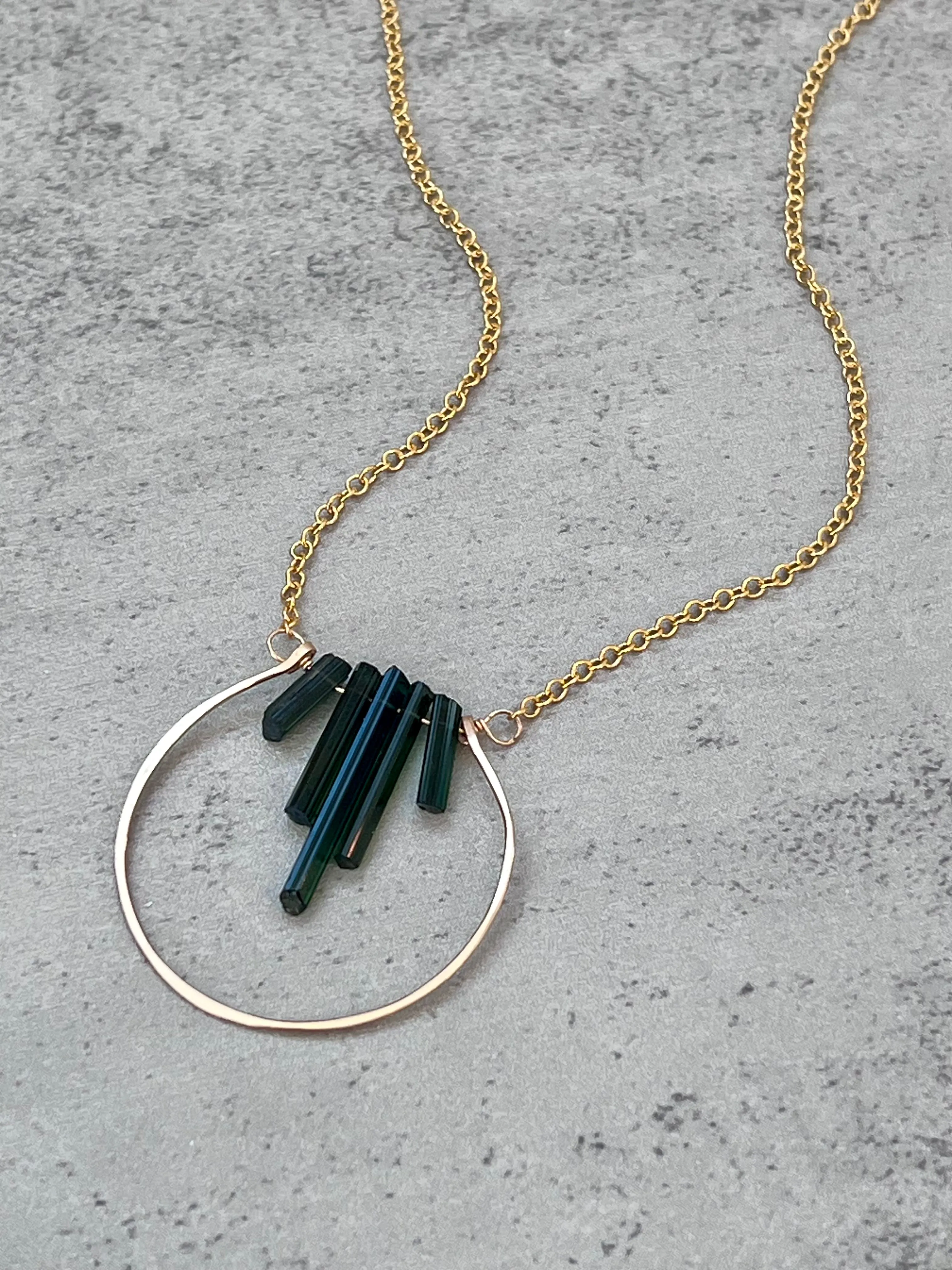 Circle Solitaire: Green Tourmaline